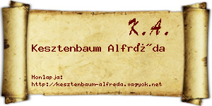 Kesztenbaum Alfréda névjegykártya